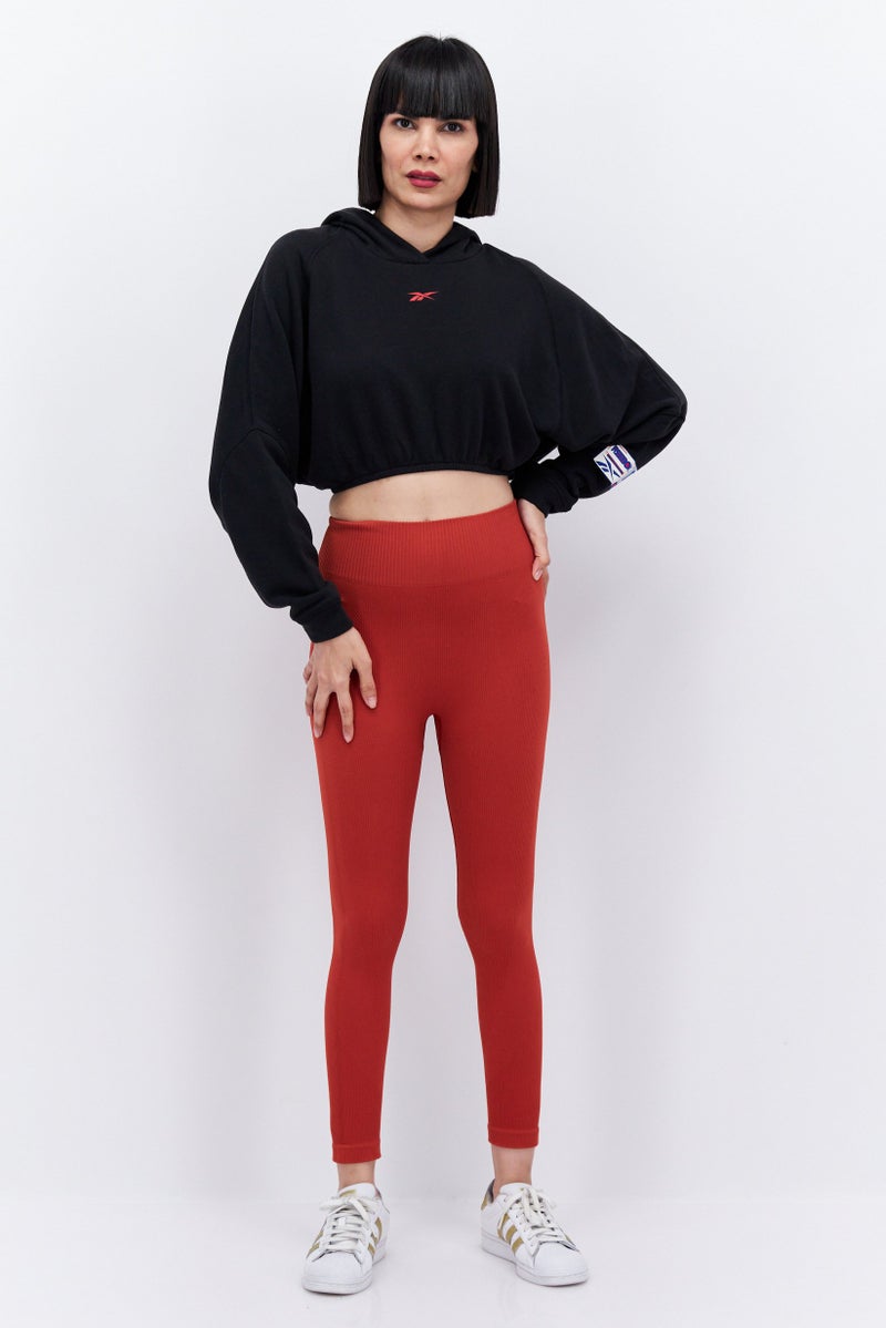 Reebok Women Sportswear Fit Brand Logo Outdoor Hoodies, Black - Image 4