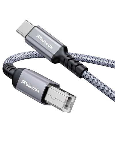 Ruaeoda USB C to USB B Printer Cable 6ft, High-Speed Braided USB C MIDI Cable for MacBook Pro, iPad Pro, Air, Compatible with HP, Canon, Epson, Brother Printer, Digital Piano, DAC, DJ Controller - Image 1