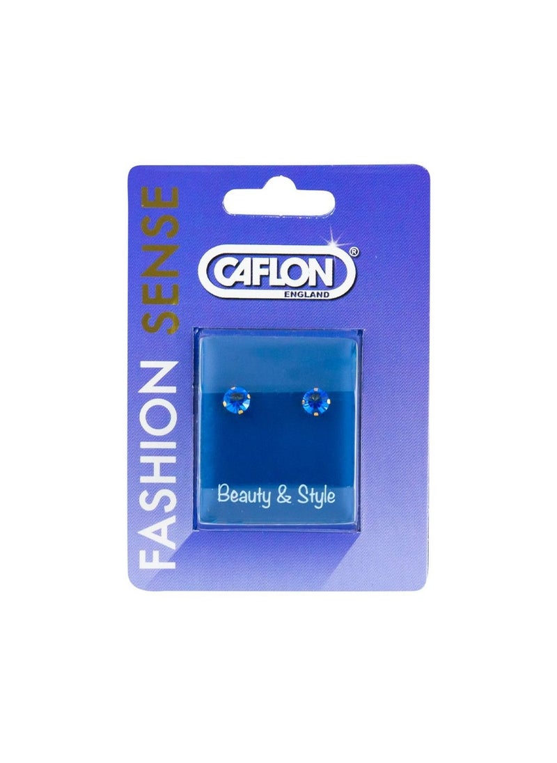 Caflon Fashion Sense Gold Plated Sapphire Tiffany Earring 5mm  - Image 1