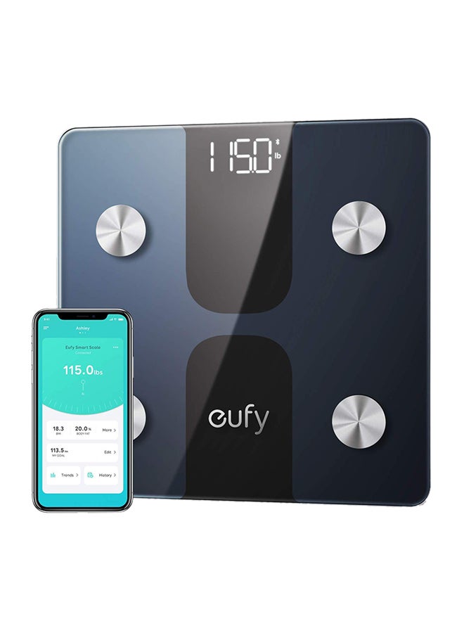 eufy Smart Scale C1 with Bluetooth, Body Fat Scale, Wireless Digital Bathroom Scale, 15 Measurements, Weight/Body Fat/BMI, Fitness Body Composition Analysis, Black, lbs/kg - Image 1