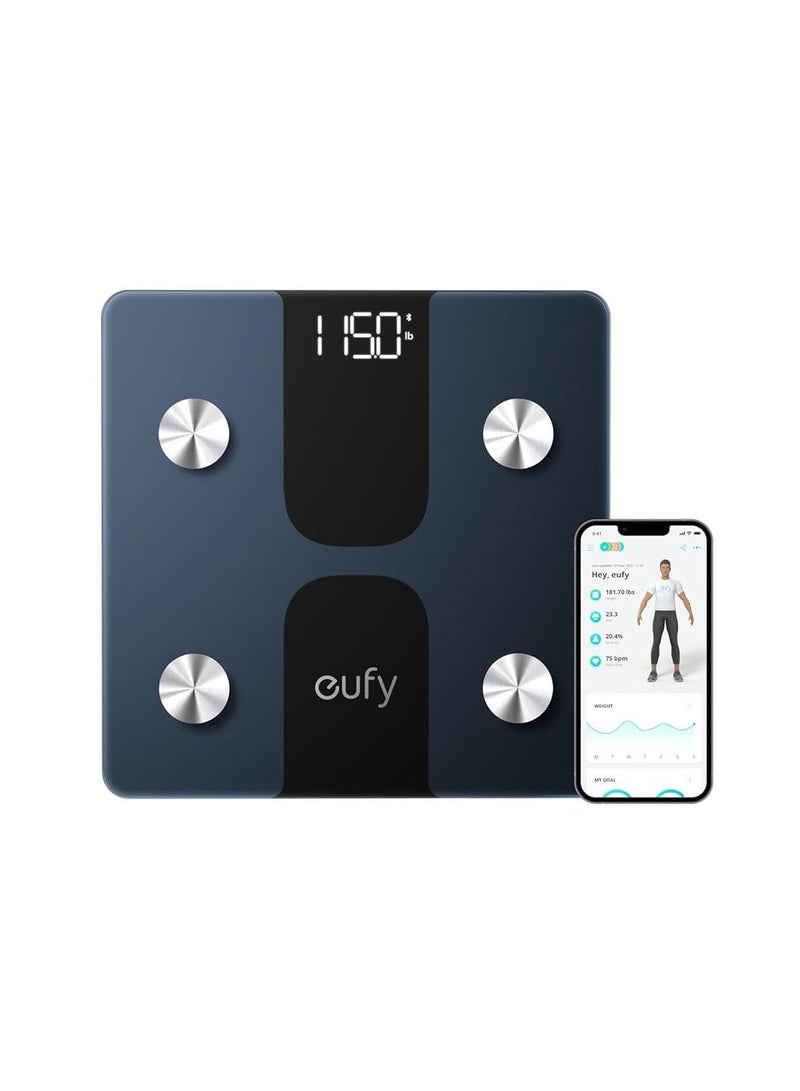 eufy Smart Scale C1 with Bluetooth, Body Fat Scale, Wireless Digital Bathroom Scale, 15 Measurements, Weight/Body Fat/BMI, Fitness Body Composition Analysis, Black, lbs/kg - Image 1