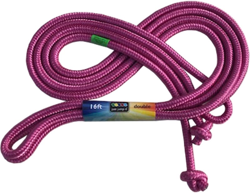 Just Jump It 16' Double Dutch Jump Rope - Raspberry Color for Kids and Adults - Image 1