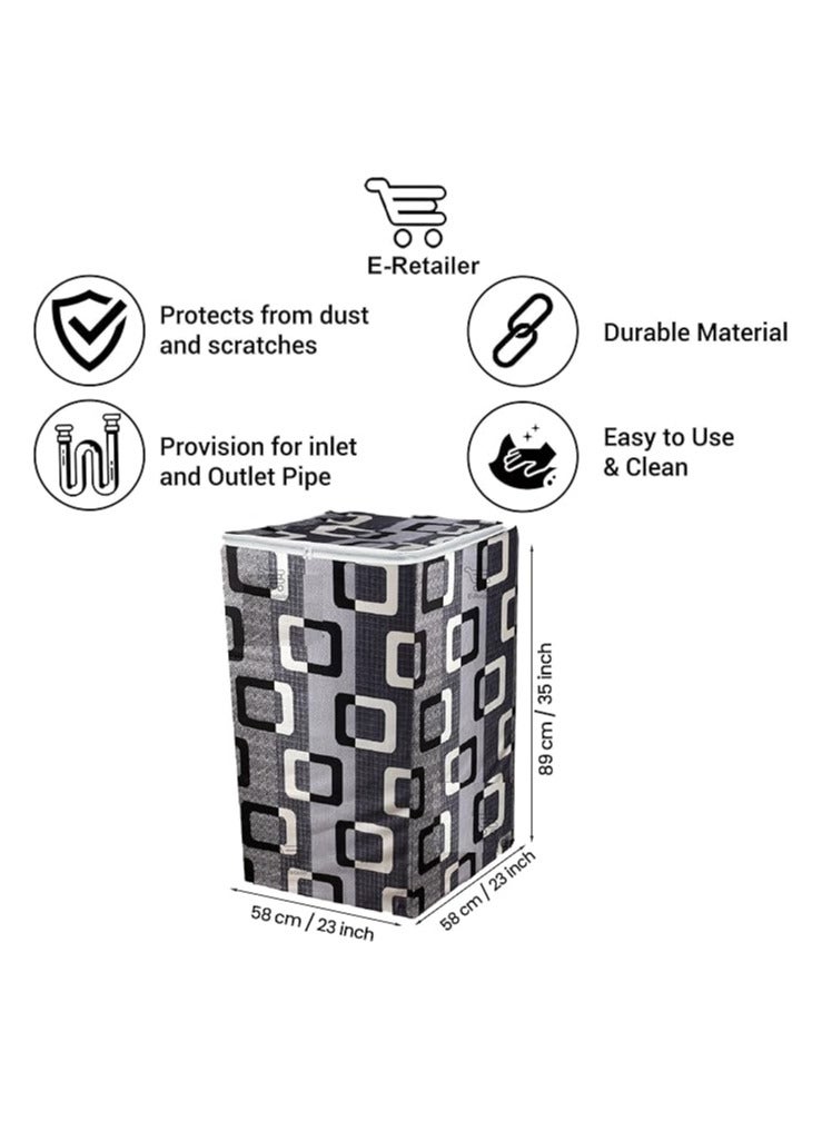 E-Retailer غطاء غسالة التحميل العلوي المصنوع من البوليستر من E-Retailer® مناسب للوزن من 5 كجم إلى 7.5 كجم (أسود)  - Image 3