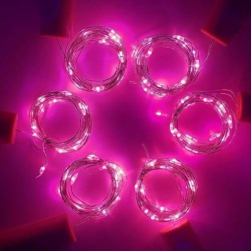 Lexton Cork Light | Bottle Light | Copper String Light | Cork String Light for Room Decor, Birthdays, Party, Diwali (Pink Color Pack of 2) Includes Additional 3 Button Cells for Extended Use - Image 3