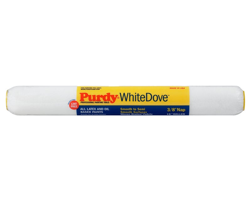 Purdy 18” x 3/8” Nap Purdy 144670182 White Dove Roller Cover, Dralon - Image 1