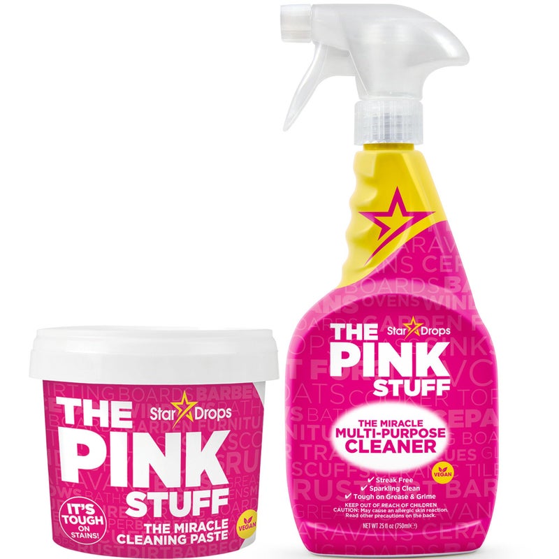 Stardrops - The Pink Stuff - The Miracle Cleaning Paste and Multi-Purpose Spray 2-pack Bundle (1 Cleaning Paste, 1 Multi-Purpose Spray) - Image 1