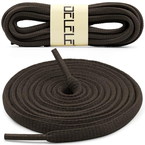 DELELE 2 Pair Oval Shoes laces Half Round 1/4" Athletic Shoelaces Shoe Strings Brown-39 inch - Image 2