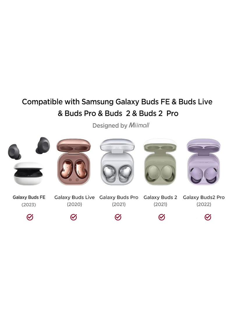 Generic - Compatible with Samsung Galaxy Buds 2 pro 2022 Case  Galaxy Buds 2 2021 Case Galaxy Buds Pro 2021 Case   Galaxy Buds Live 2020 Case, Shockproof Hard Protective Case with Keychain Black - Image 1