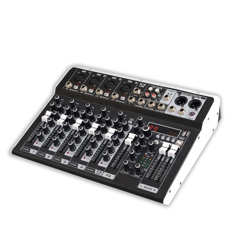 خلاط صغير محترف 4/6/8 للأداء المسرحي وحفلات الزفاف والمؤتمرات والمنزل مع تشغيل بلوتوث من U Disk - Image 1