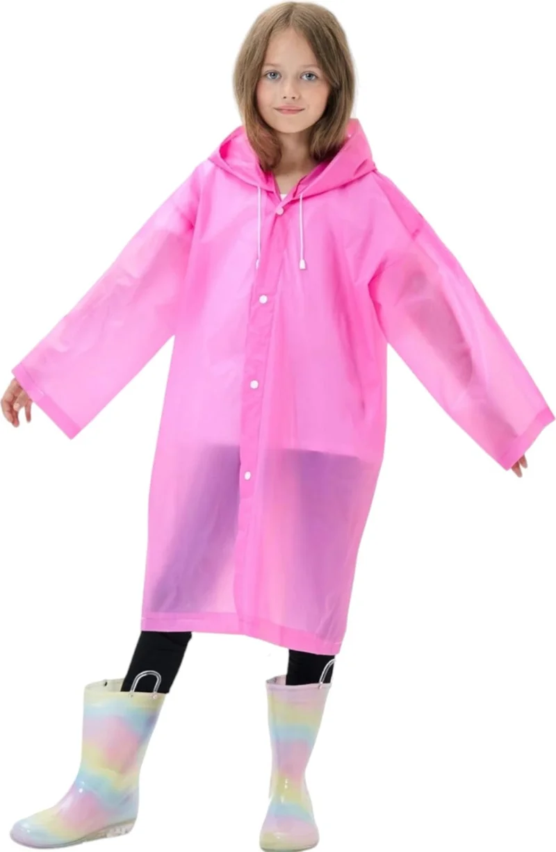 تيزجيلسين Children's Windproof Hooded Raincoat Eva Raincoat