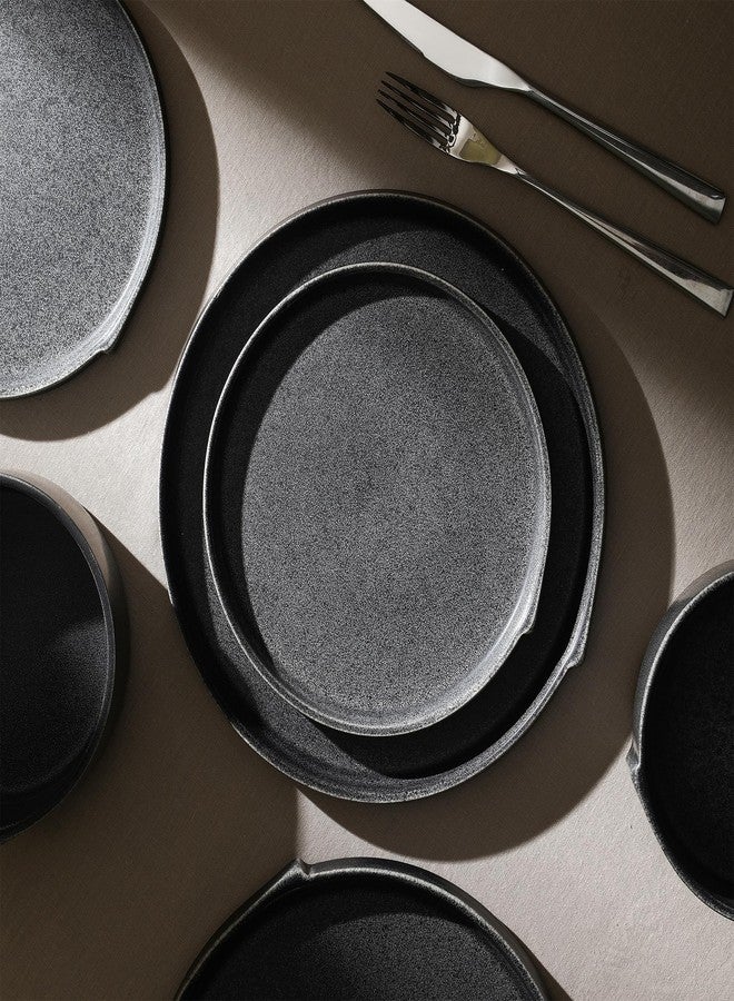 Stone Lain Bao 4-Piece Salad Plate Set Stoneware, Charcoal - Image 4