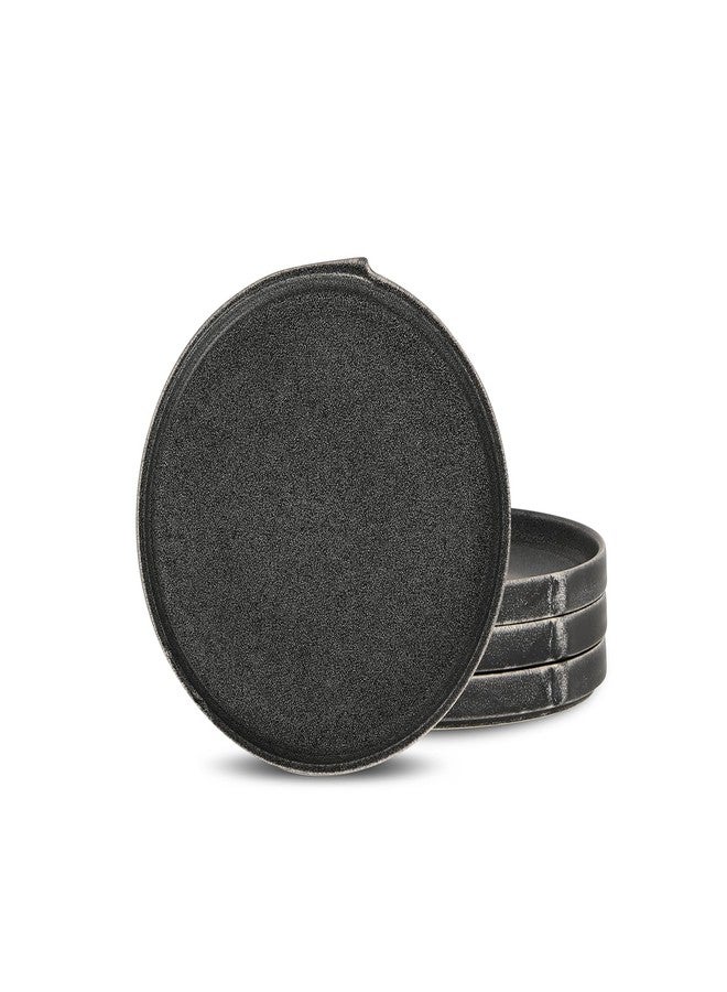Stone Lain Bao 4-Piece Salad Plate Set Stoneware, Charcoal - Image 1