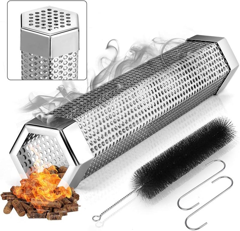 Realcook Pellet Smoker Tube 12-inch: Stainless Steel Wood Pellets Smoke Tube for Hot or Cold Smoking | BBQ Smoke Generator Tubes Works with any Grill and Smokers - Image 1