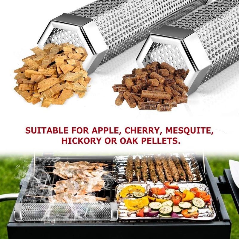Realcook Pellet Smoker Tube 12-inch: Stainless Steel Wood Pellets Smoke Tube for Hot or Cold Smoking | BBQ Smoke Generator Tubes Works with any Grill and Smokers - Image 4