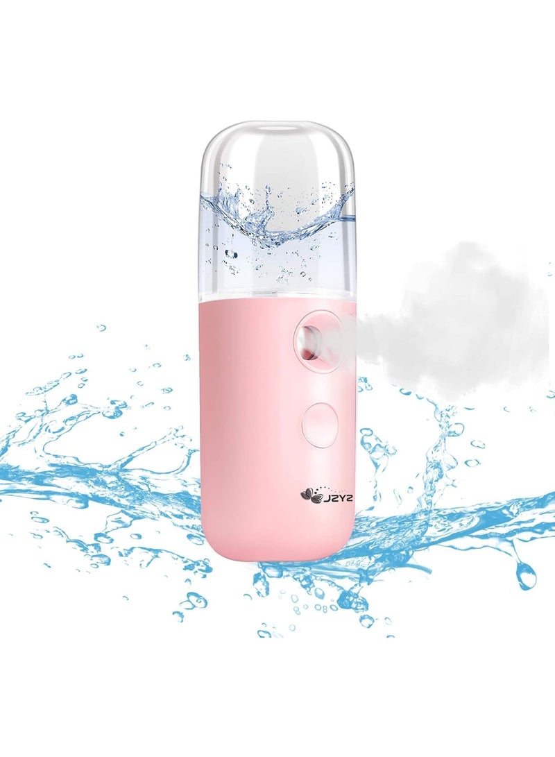 Portable Nano Mist Sprayer for Face Hydration – USB Rechargeable Cool Mist Facial Steamer with 30ml Transparent Water Tank for Makeup Setting, Skincare - Image 1