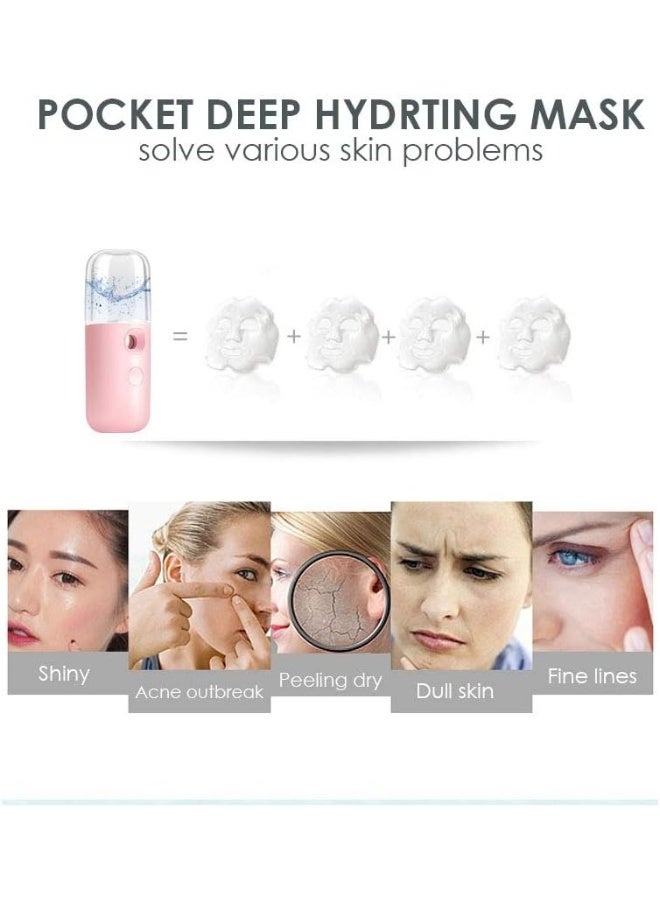 Portable Nano Mist Sprayer for Face Hydration – USB Rechargeable Cool Mist Facial Steamer with 30ml Transparent Water Tank for Makeup Setting, Skincare - Image 2