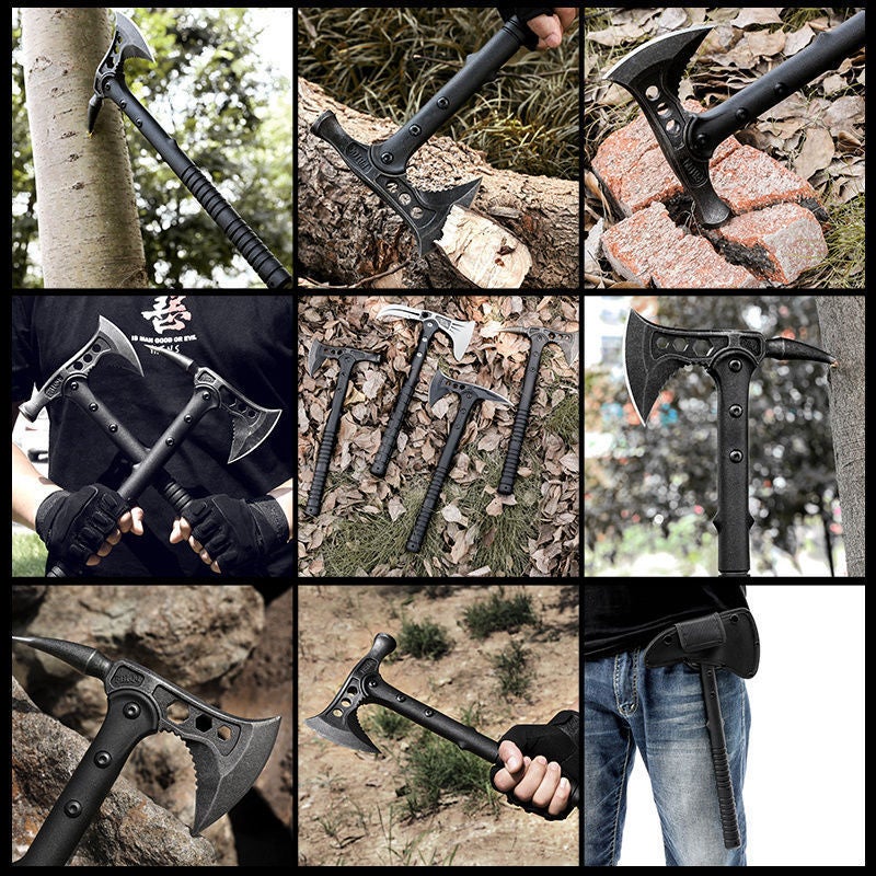 Multi-functional Tactical Axe Mountain Cutting Edge Hand Axe Knife Outdoor Self-defense Survival Weapon Special Cupwood Cutting Engineering Axe(Fighting Tactical Axe) - Image 5
