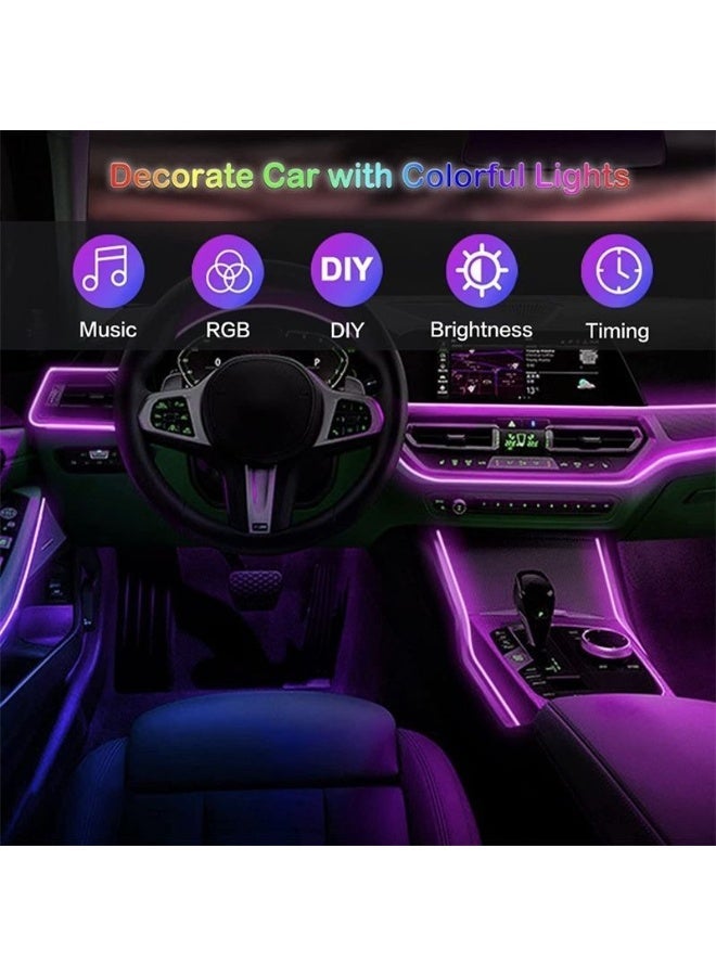 Led Car Interior LED Light Strip Car Interior Lights Car Interior Lighting Kit Smart Control Via App And Remote Music Synchronization Flexible Fiber Optic Trimmable Easy Installation For Dashboard Doors And Floor - Image 2
