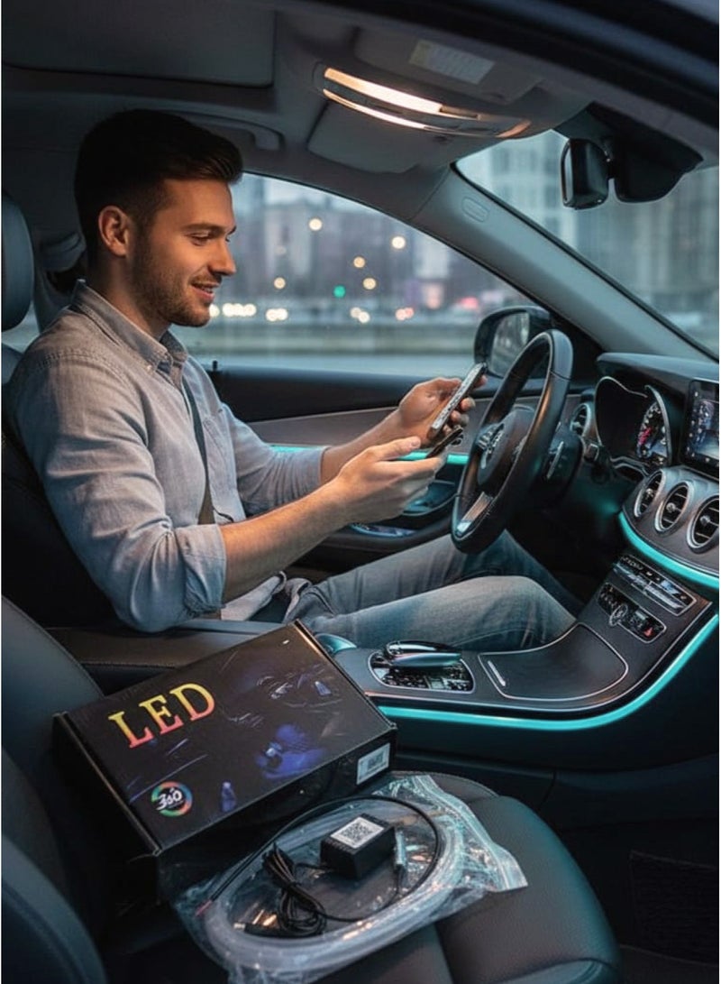 Led Car Interior LED Light Strip Car Interior Lights Car Interior Lighting Kit Smart Control Via App And Remote Music Synchronization Flexible Fiber Optic Trimmable Easy Installation For Dashboard Doors And Floor - Image 5
