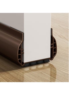 Under Door Draft Stopper with Brush, Upgrade Cuttable Under Door Seal Blocker Insulator Door Sweep Weather Stripping Noise Stopper Strong Adhesive 36.6" Length (Brown)