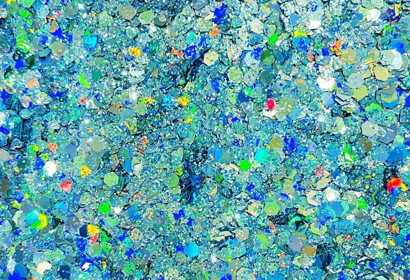 Mahir Glitter Mahir Chunky BlueGreen Holographic Iridescent Glitter Mix 10 Gm  - Image 5