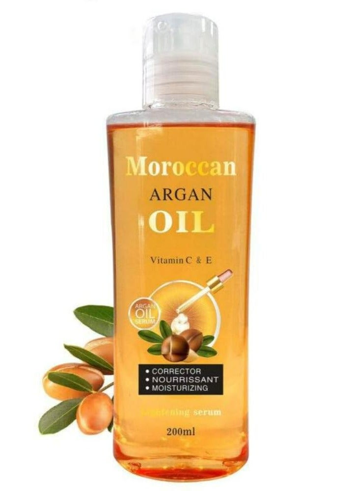 موروكان زيت سيروم مرطب وتفتيح بزيت الأرجان لتدليك شعر الوجه والجسم 200 مل - Image 2