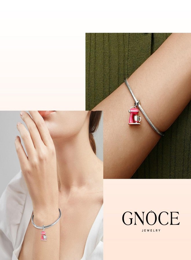 GNOCE Baker's Mixer Pendant Charms 925 Sterling Silver Dangle Charm for Bracelet Jewelry Gift For Women Wife Fit Snake Chain Bracelets - Image 4