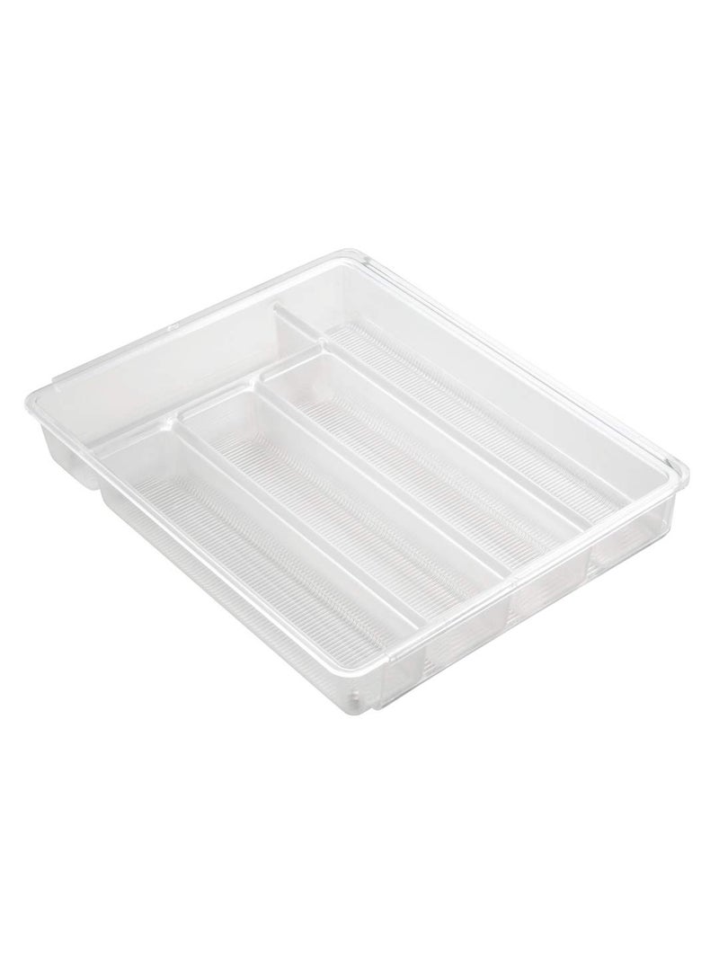 InterDesign iDesign Linus Expandable Kitchen Drawer Organizer for Silverware, Spatulas, Gadgets - Clear - Image 2