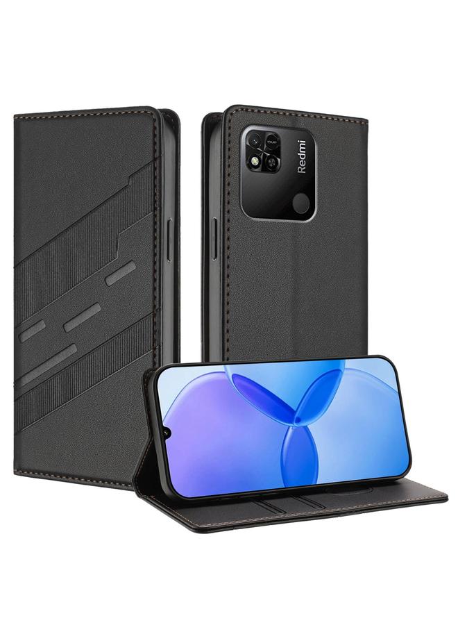 S-TOP Case For Redmi 10A / 9C Embossed Multi-functional Wallet Retro Leather Phone Case - Image 1