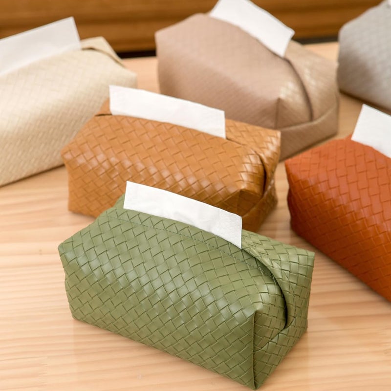 GERRIT 2PCS PU Leather Tissue Box Cover for Living Room and Office - White - Image 3