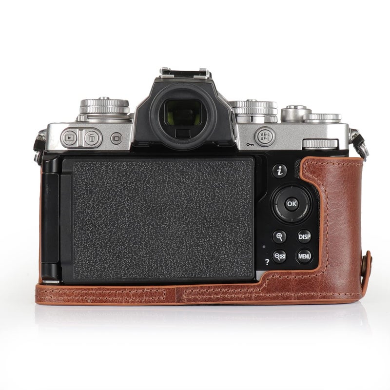MegaGear MG2016 Ever Ready Genuine Leather Camera Half Case Compatible with Nikon Z fc (Brown) - Image 5