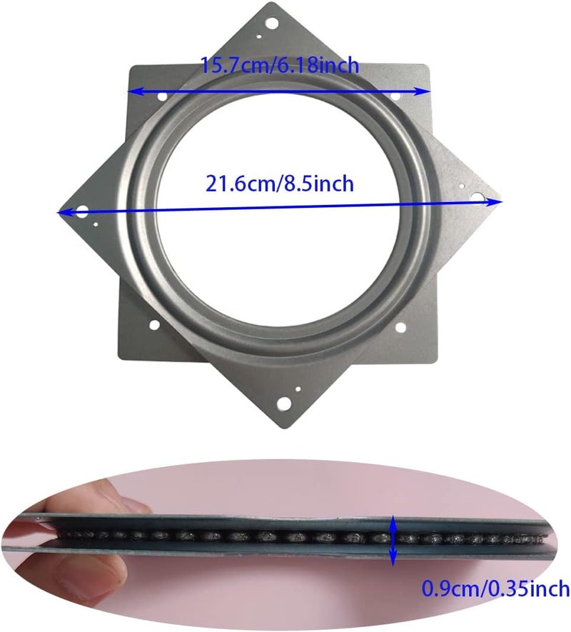 ZTEOFO 1 Pcs 6 Inch Susan Turntable Bearings Susan Turntable Lazy Susan Turntable Square Rotating Bearing Plate Lazy Susan Hardware Swivel Plate, for Swivel Plate,Corner Cabinet,Revolving Shelve in Kitchen - Image 3