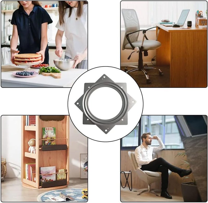 ZTEOFO 1 Pcs 6 Inch Susan Turntable Bearings Susan Turntable Lazy Susan Turntable Square Rotating Bearing Plate Lazy Susan Hardware Swivel Plate, for Swivel Plate,Corner Cabinet,Revolving Shelve in Kitchen - Image 2