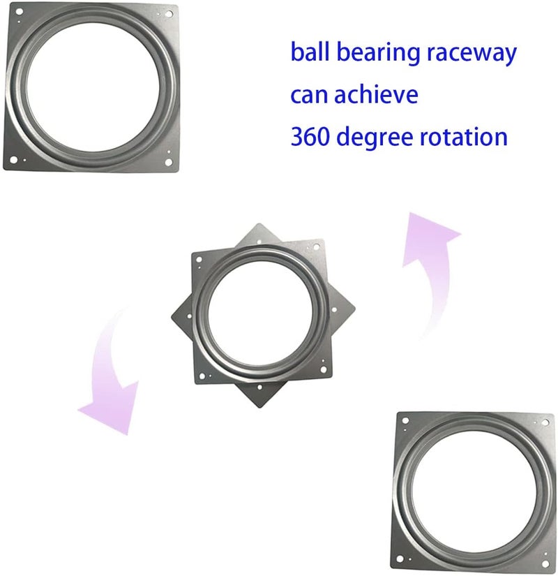 ZTEOFO 1 Pcs 6 Inch Susan Turntable Bearings Susan Turntable Lazy Susan Turntable Square Rotating Bearing Plate Lazy Susan Hardware Swivel Plate, for Swivel Plate,Corner Cabinet,Revolving Shelve in Kitchen - Image 5