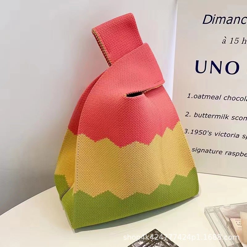 Creative Gift Bag Flower Knitted Handbag Gift Wrist Bag Coin Purse Portable Small Bag Wedding Bag - Image 4