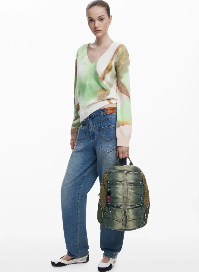 DESIGUAL Large Combined Denim Backpack