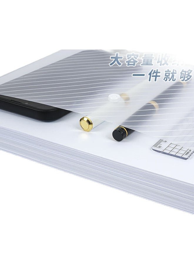 Simaa 50-Pack A4 Twill Transparent White Button File Folders, Waterproof Document Exam Paper Storage Pouches, Archive Folders, Office Supplies, 20815 - Image 3