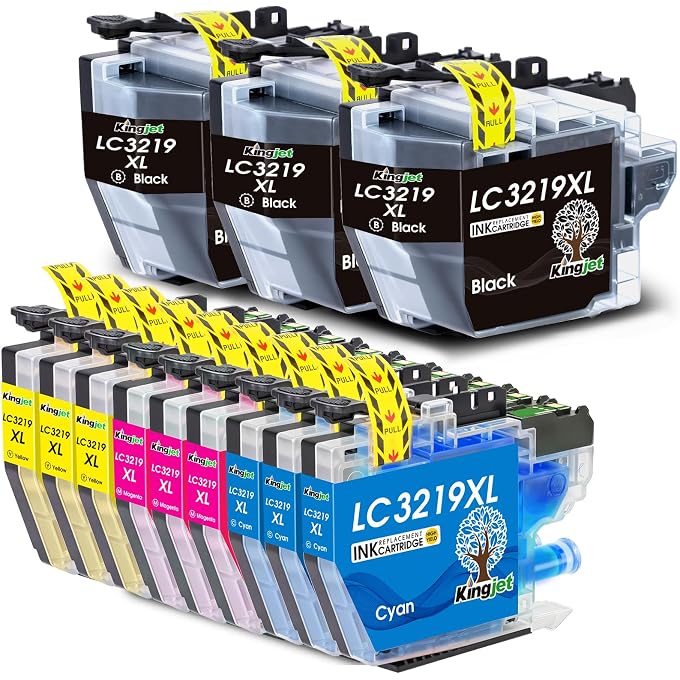 Kingjet LC3219XL Compatible LC3219XL LC3219 LC3217 Ink Cartridges Multipack for MFC-J5730DW MFC-J6930DW MFC-J5330DW MFC-J5335DW MFC-J5930DW MFC-J6530DW MFC-J6935DW ,12 Pack