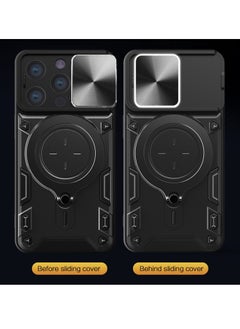 Generic Case for iPhone 15 Pro Max CD Texture Sliding Camshield Magnetic Holder Phone Case Red  - Image 3
