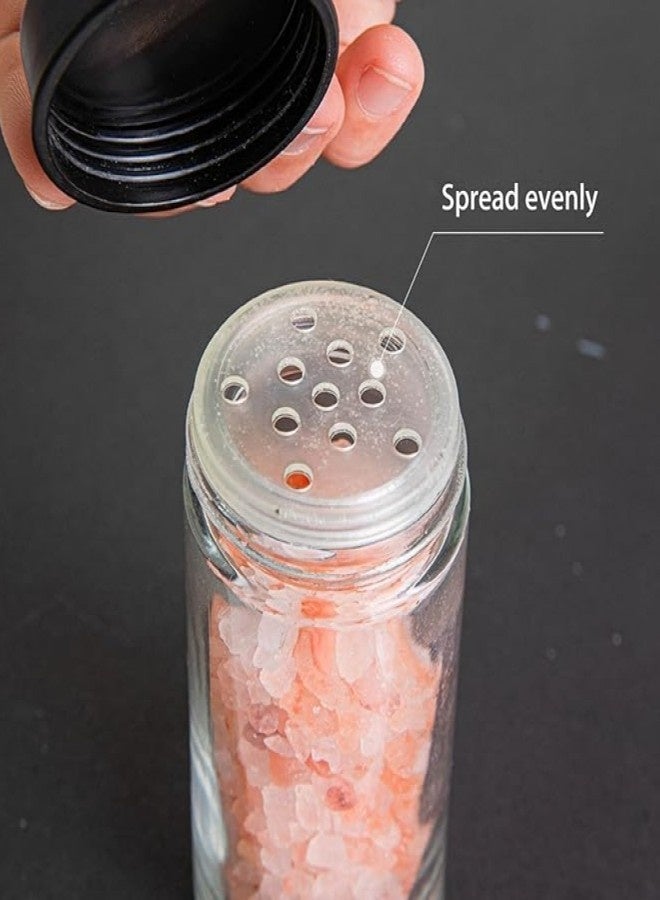 TEFONER Spice jar set with 18 glass jars for organizing spices. Kitchen organizers with a rotating design. spices organizer with labels for writing the contents of the jars. Spice organizer for organizing kitchen accessories with a mesh filter for the spices container. - Image 4