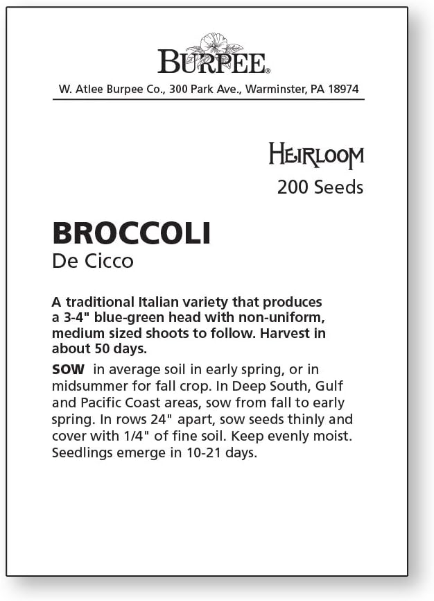 Burpee بذور بروكلي بربى دي تشيكو 200 بذور - Image 4