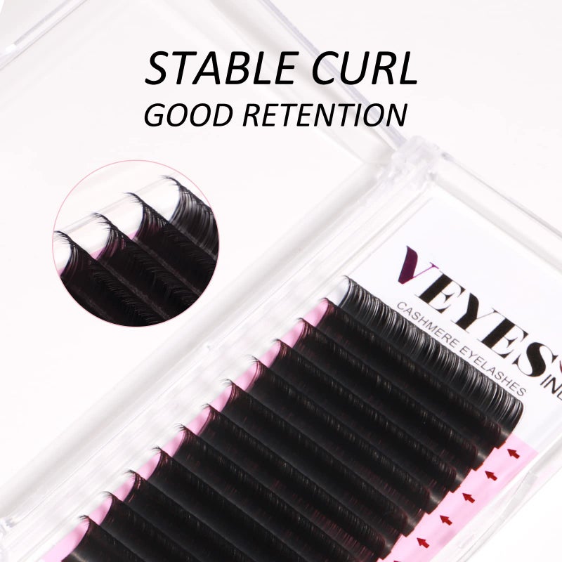 VEYES INC Cashmere Volume Lash Extensions C CC D DD LD L B J M Curl 0.03-0.20 thickness 5-25mm, Super Matte Black Individual Eyelashes Tray, Professional Supplies for Lash Techs (0.05 CC 11mm) - Image 4