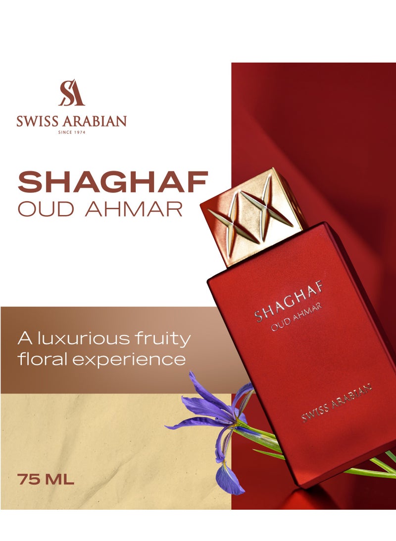 SWISS ARABIAN Shaghaf Oud Ahmar Eau de Parfum, 75ml, Premium Quality Perfume, Women and Men’s Fragrance, fruity, floral, amber Luxurious Blend Perfumes for Men and Women - Image 3