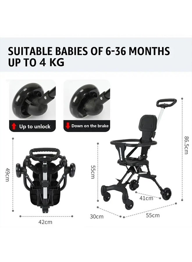 بيوينتي عربة الأطفال ، عربة سفر طفل خفيفة الوزن المدمجة ، إطار + وسادة مقعد عربة سفر خفيفة الوزن مع مقابض قابلة للتعديل ومستند الظهر ، طي يد واحدة ، لتخزين الطائرات العلوية ، التسوق ، المشي ، السفر (3.5 كجم فقط) - Image 5