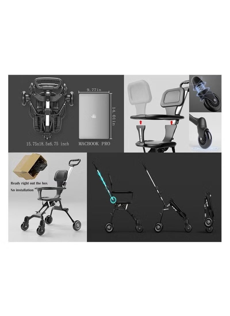 Beauenty Pocket Stroller for Travel Stroller for Airplane- Portable Compact Airport Stroller - Small Stroller for Toddler Travel - All Terrain Stroller for Toddler Stroller  - Image 3