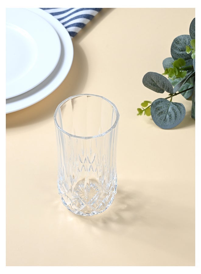 Ollieroo كؤوس عالية بنقش بارز، مجموعة من 4 كؤوس شرب بتصميم مختلط، 240 مل أكواب شرب متينة للكوكتيلات، الماء، العصير، البيرة، النبيذ - مجموعة كؤوس إصدار خاص، آمنة في غسالة الصحون - Image 2