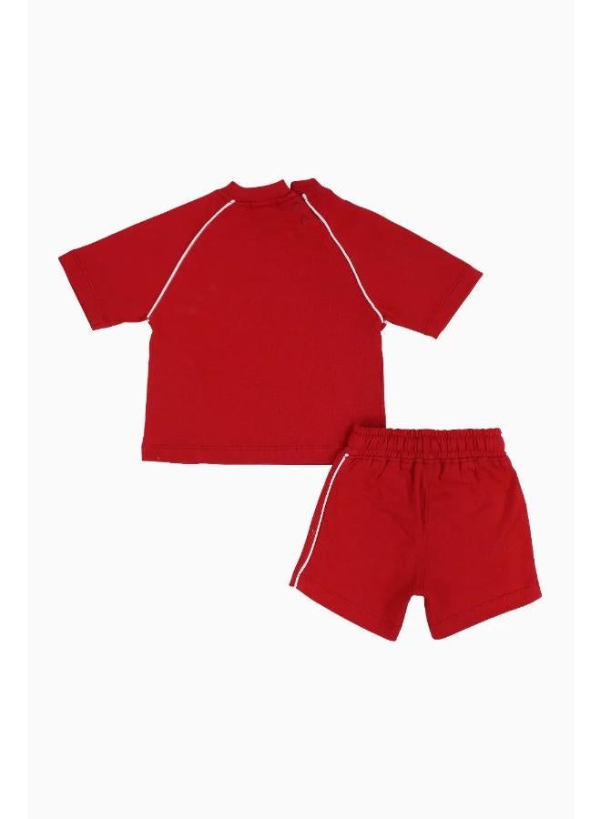 playmore Unisex Baby Red Cotton 2-Piece Outfit Set - Image 2
