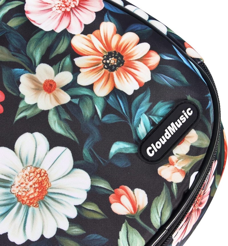 CLOUDMUSIC Ukulele Case Gig Bag Padded Backpack For Soprano 21" Inch(Soprano, Floral Happiness) - Image 2