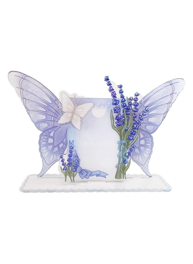 Detachable acrylic Kpop photo card holder, Kpop photo card desktop display stand with decorative accessories, acrylic frame stand  - Image 1