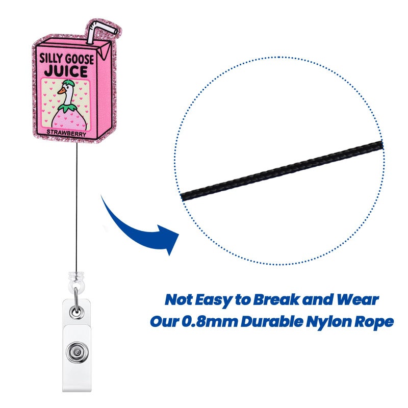 BVIIE Silly Goose Juice Funny Badge Reel  Retractable Id Card Badge Holder  Office Badge Clip For Rn Cna Ma Resident Physician Hr Medical Office Administrator Intern Pediatric Doctor Nurse  Nurse Gifts - Image 5